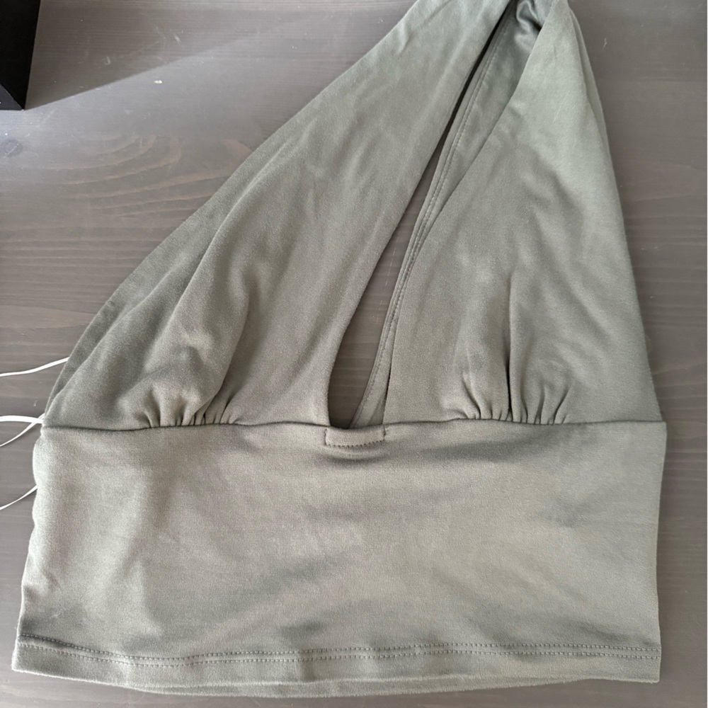 Nanamacs Olive Green halter crop top